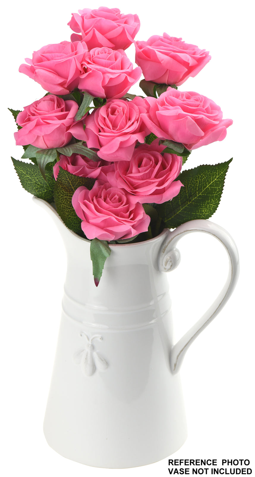 Magenta pink artificial rose stems shown in an additional product view.