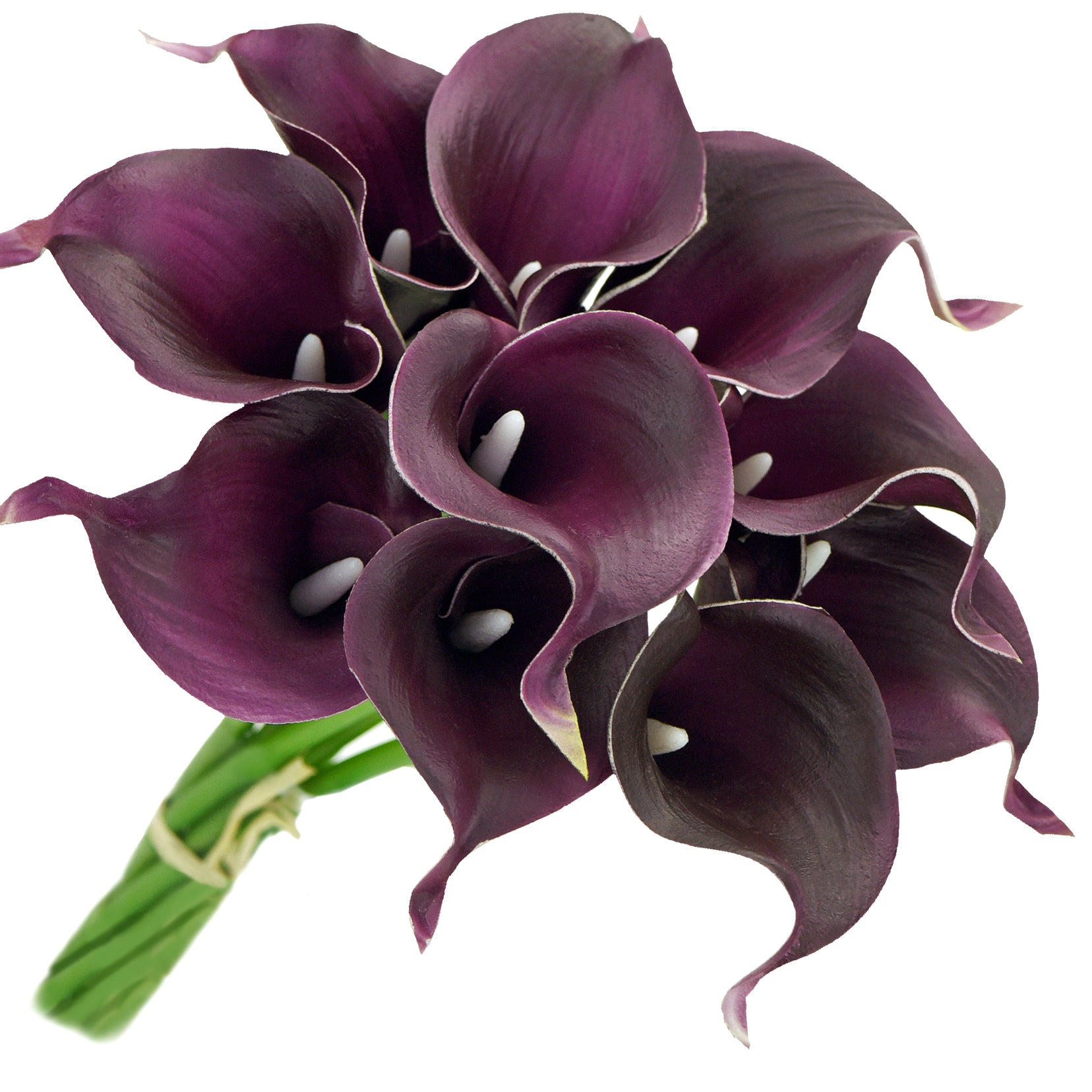 dark purple peace lily Deep Purple Real Touch Calla Lilies Artificial Flower Bouquet 10 Stems –  FiveSeasonStuff