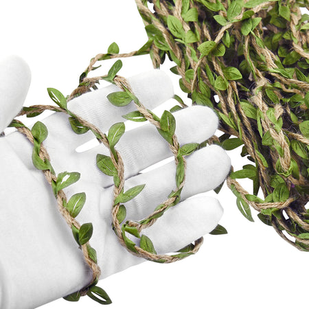 Natural jute twine with green leaf ribbon shown in an alternate product view.
