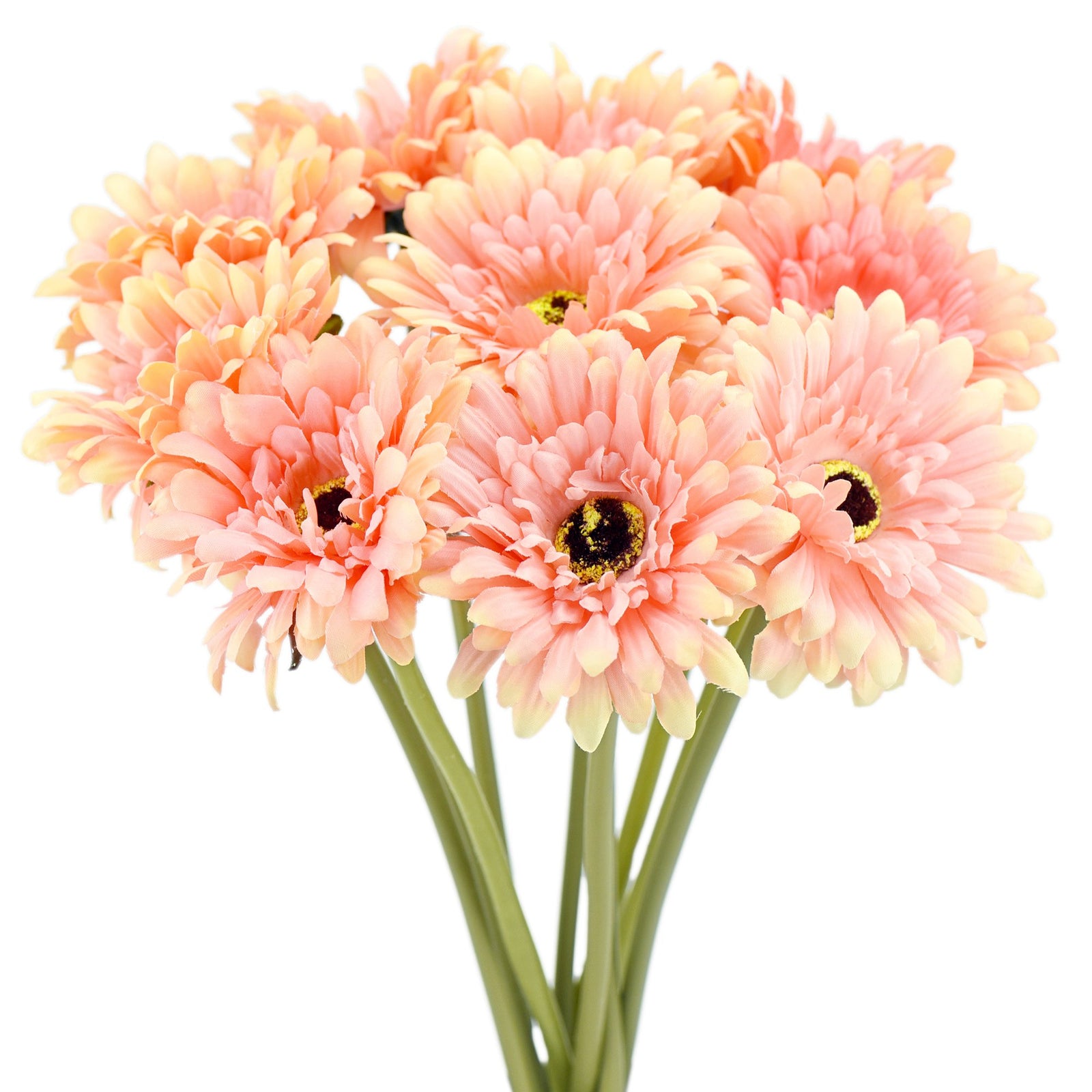 Orange pink silk gerbera flower stems from the HJ0958 color option shown in a product view.