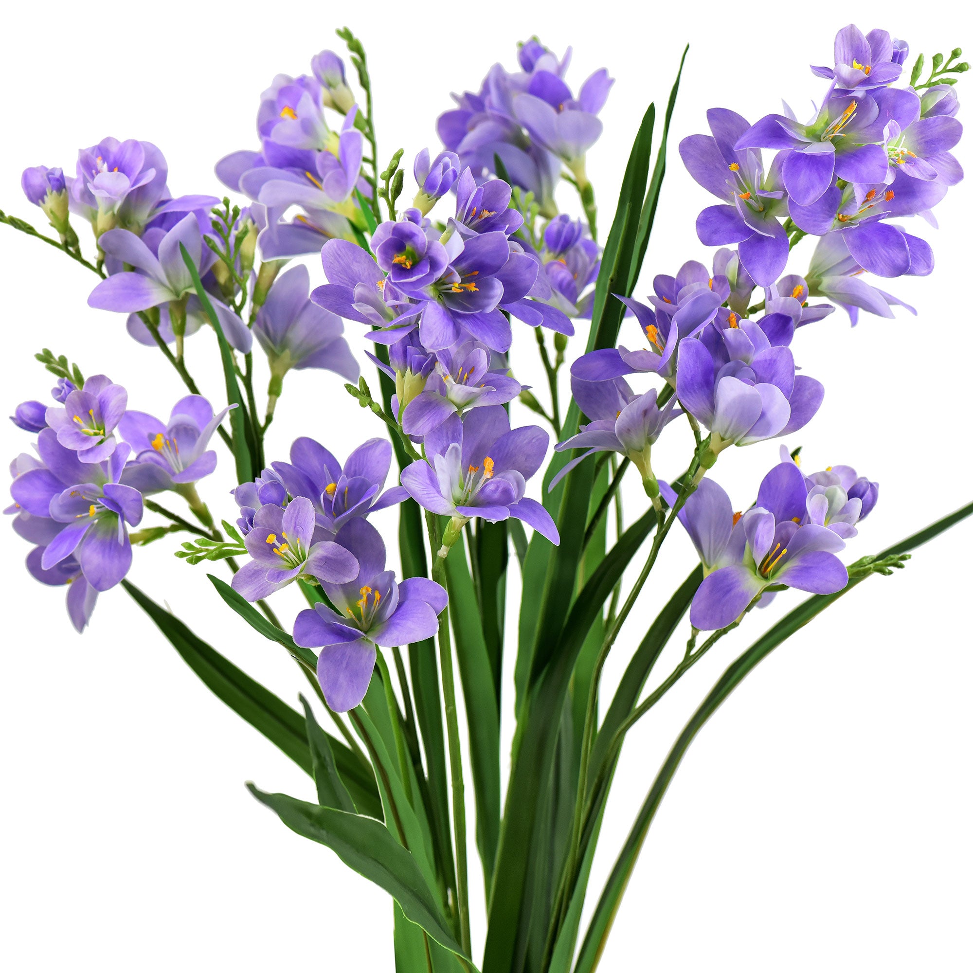 lavender freesia flower Real Touch Freesia (Purple) Long Stem Realistic Artificial Flowers, Wedding, Home Decor, Arrangment 6 Stems -FiveSeasonStuff
