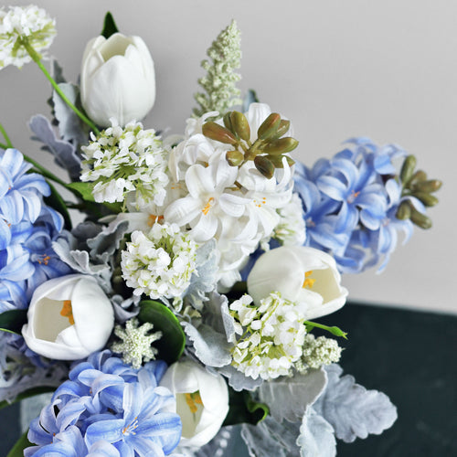 Real Touch Hyacinth (Blossom White) Artificial Flowers ‘Petals Feel and Look like Fresh Hyacinth' Wedding, Home Decor, Arrangement 2 Stems