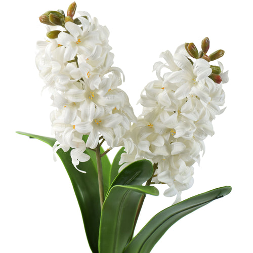 Real Touch Hyacinth (Blossom White) Artificial Flowers ‘Petals Feel and Look like Fresh Hyacinth' Wedding, Home Decor, Arrangement 2 Stems