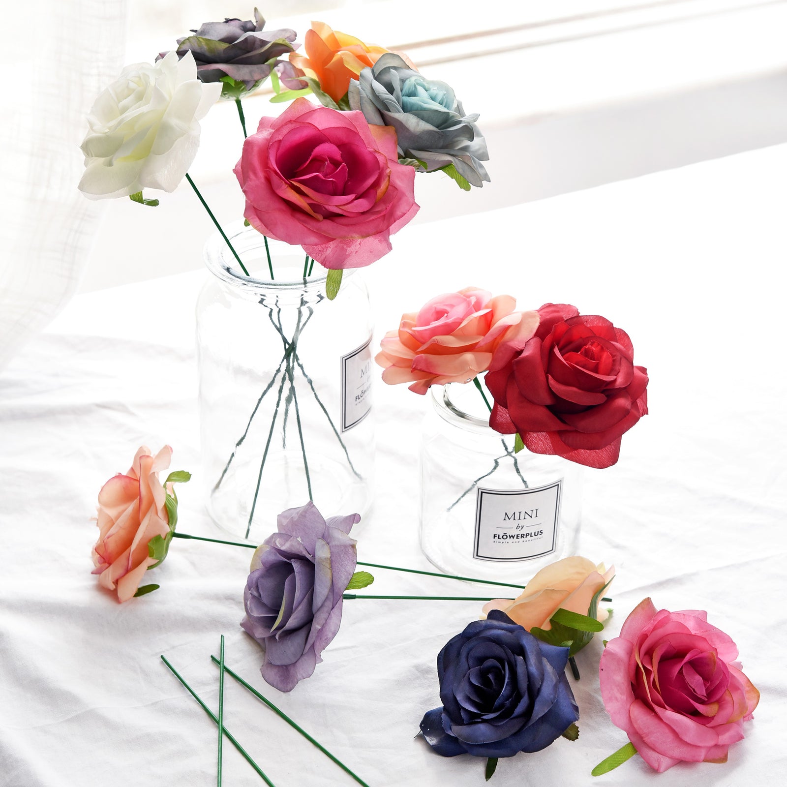 Vintage Silk Rose Head Artificial Flowers
