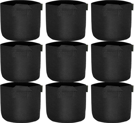 FiveSeasonStuff 9 Pack 7 Gallons Grow Bags Aeration Smart Gardening