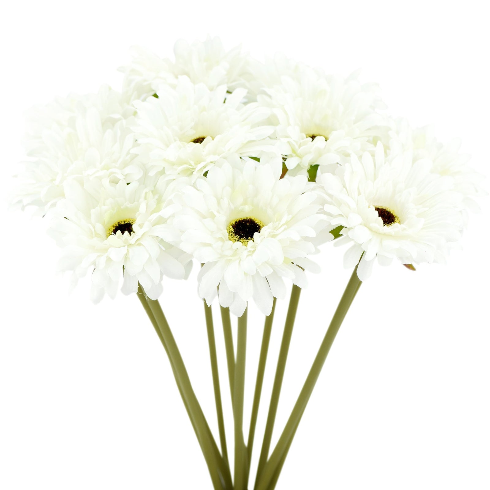 White silk gerbera flower stems from the HJ0954 color option shown in a product view.